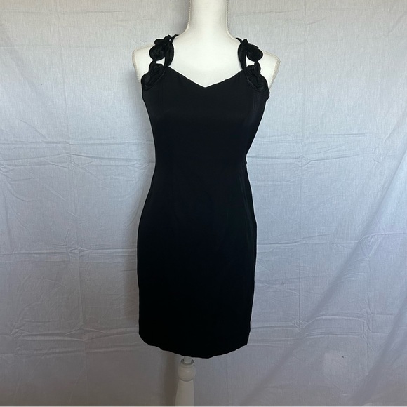 Gunne Sax Dresses & Skirts - Little Black Dress Sheath Cocktail Party Floral Applique VTG Vintage Gunne Sax‎